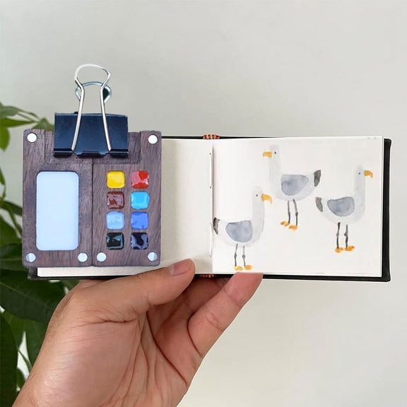 Pocket Artist Watercolor Travel Set,Tiny Watercolor Set,2025 New Portable Paint Palette Travel Kit,Pocket Watercolor Set,Mini Pocket Watercolor Paint Set For Artists Students Painting