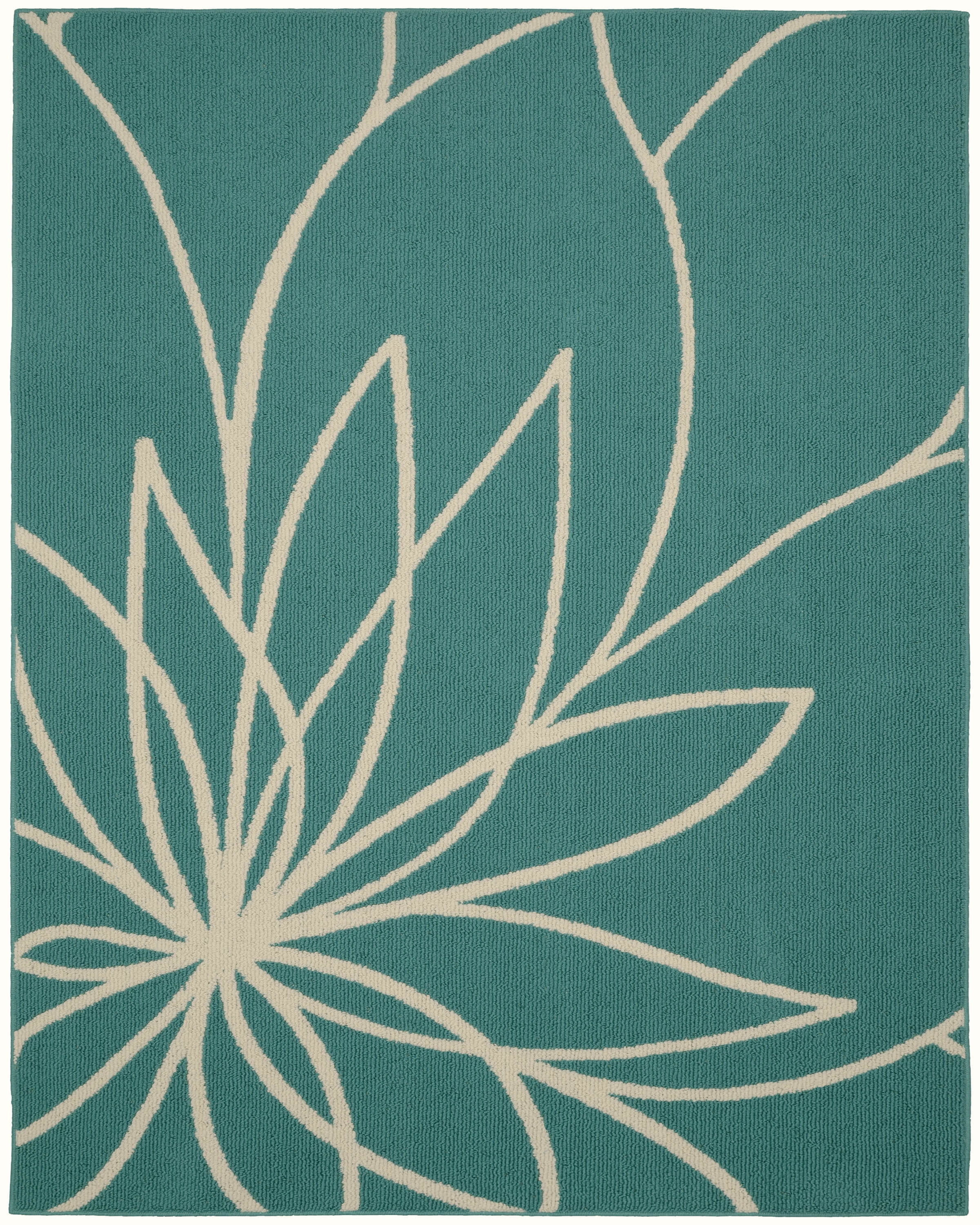 Garland Rug Grand Floral 8 ft. x 10 ft. Large Area Rug Teal/Ivory Images Garland Rug Grand Floral 8 ft. x 10 ft. Large Area Rug Teal/Ivory