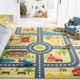 thumbnail image 2 of SAFAVIEH Kids Playhouse Farm Crossroads Machine Washable Area Rug, Light Green/Dark Grey, 7'9" x 10', 2 of 9