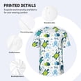 thumbnail image 3 of Rateoe Cartoon Sea Creatures Pattern Men’s Baseball Short Sleeve Polo Shirt, Midweight Men's Shirt Golf Shirt Polo Shirts Quick Dry Short-Large, 3 of 7