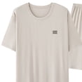 thumbnail image 2 of 2 Piece Pajamas Set for Men Soft Cotton Breathable Comfortable Summer Pjs Shorts Sleepwear Homewear Suits, 2 of 4