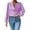 Purple, variant on Womens Blouses - Ladies Elegant Long Sleeve V Neck Drape Ruched Front Loose Chiffon Dressy Shirts Work Office Tops