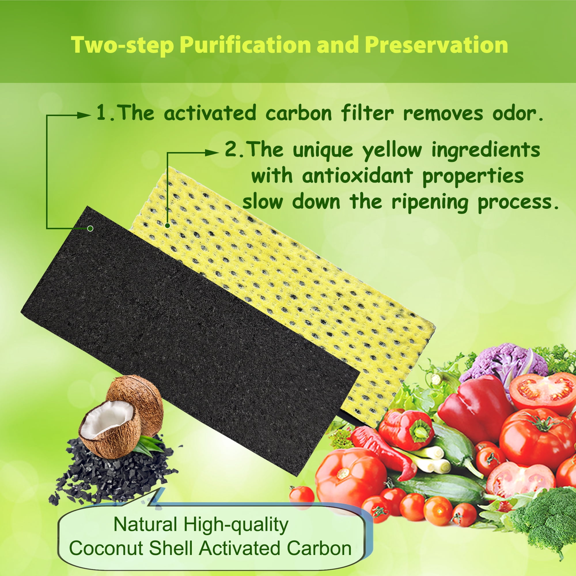 4 Pack Replacements for Frigidaire PureAir PK-2 Produce Keeper Plus FRPAPK2RF; Antioxidant Filter Compatible with CrispSeal Plus Gallery Models: GRMC2273BF, GRMC2273BD, GRMG2272BF, GRMC2273CF02