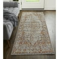 thumbnail image 6 of Feizy Kaia Transitional Medallion, Tan/Ivory/Orange, 3' x 12' Runner Sheen Vintage Distressed Floor Rug for Living room Bedroom, 6 of 8