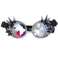 thumbnail image 1 of C.F.GOGGLE Rivet Kaleidoscope Rave Rainbow Crystal Lenses Steampunk Goggles, Black/ Copper/ Brass, 1 of 3
