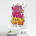 thumbnail image 1 of Saying Tapestry, Yes You Can Message Graffiti Word Bubble Style with Stars, Fabric Wall Hanging Decor for Bedroom Living Room Dorm, 5 Sizes, Hot Pink Yellow and Blue, by Ambesonne, 1 of 1