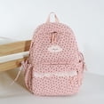 thumbnail image 3 of Corduroy Backpack, Polka Dot School Backpack with Bowknot, Lace Trim Schoolbag for Travel Shopping Outdoor, Pink, 3 of 9