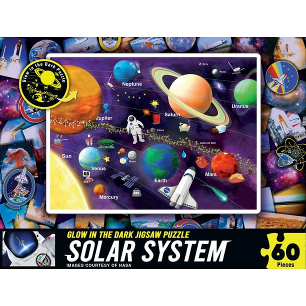 MasterPieces Kids Space Puzzle NASA Solar System Glow in the Dark, 60