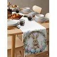 thumbnail image 6 of Easter Bunny Table Runner 108 Inches, Colorful Eggs Watercolor Wildflowers Bed Runner Dresser Scarves Tabletop for Indoor Outdoor Parties/Ceremony/Banquet, 13"x 108", 6 of 8