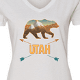 thumbnail image 4 of Inktastic Utah Vacation Bear Silhouette Women's V-Neck T-Shirt, 4 of 5