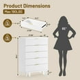 thumbnail image 7 of Laintene 5-Drawer Tall Dresser for Bedroom, Slim Boho Bedroom Furniture with Fluted Wave Design, Solid Wood Dresser, Closet & Small Spaces, White, 7 of 7