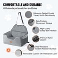 thumbnail image 2 of Dog Car Seat, Waterproof Dog Booster Seat for Car, Pet Car Seat with Clip-On Safety Leash, PP Cotton Filling 55 lbs capacity - Grey, 2 of 5