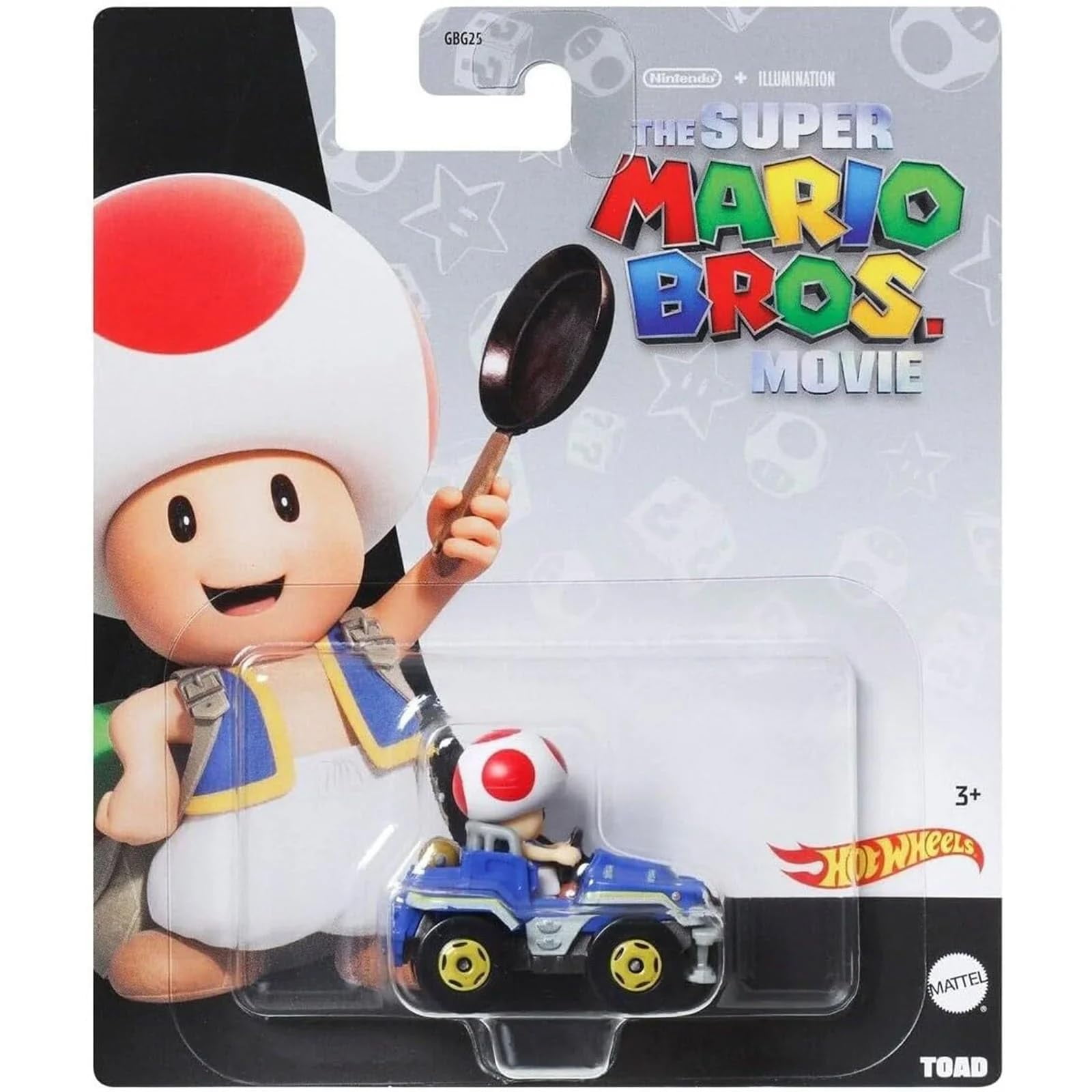 Hot Wheels Super Mario Bros. Movie Character Cars 4‑Pack, Mario, Toad, Koopa & Donkey Kong, Die‑Cast 1:64 Scale Vehicles, Ages 3+