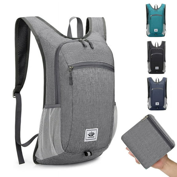 Portable Foldable Backpack Folding Mountaineering Bag Ultralight Outdoor Climbing Cycling Travel Backpack,Dark blue