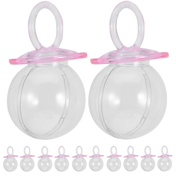 Clispeed 20pcs Clear Candy Boxes for Baby Shower Party Favors Mini Pacifier Containers for Treats Games and Decorations