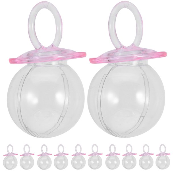 20 cajas transparentes para dulces, recuerdos de baby shower, mini chupetes, dulces, golosinas, juegos y decoraciones