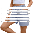 thumbnail image 3 of Siminsem Womens Casual Summer Long Shorts Five Point Pants Striped Cotton Blend High Waisted with Pockets Elastic Waist Drawstring for Vacation Beach Daily Wear, Blue, L, 3 of 6