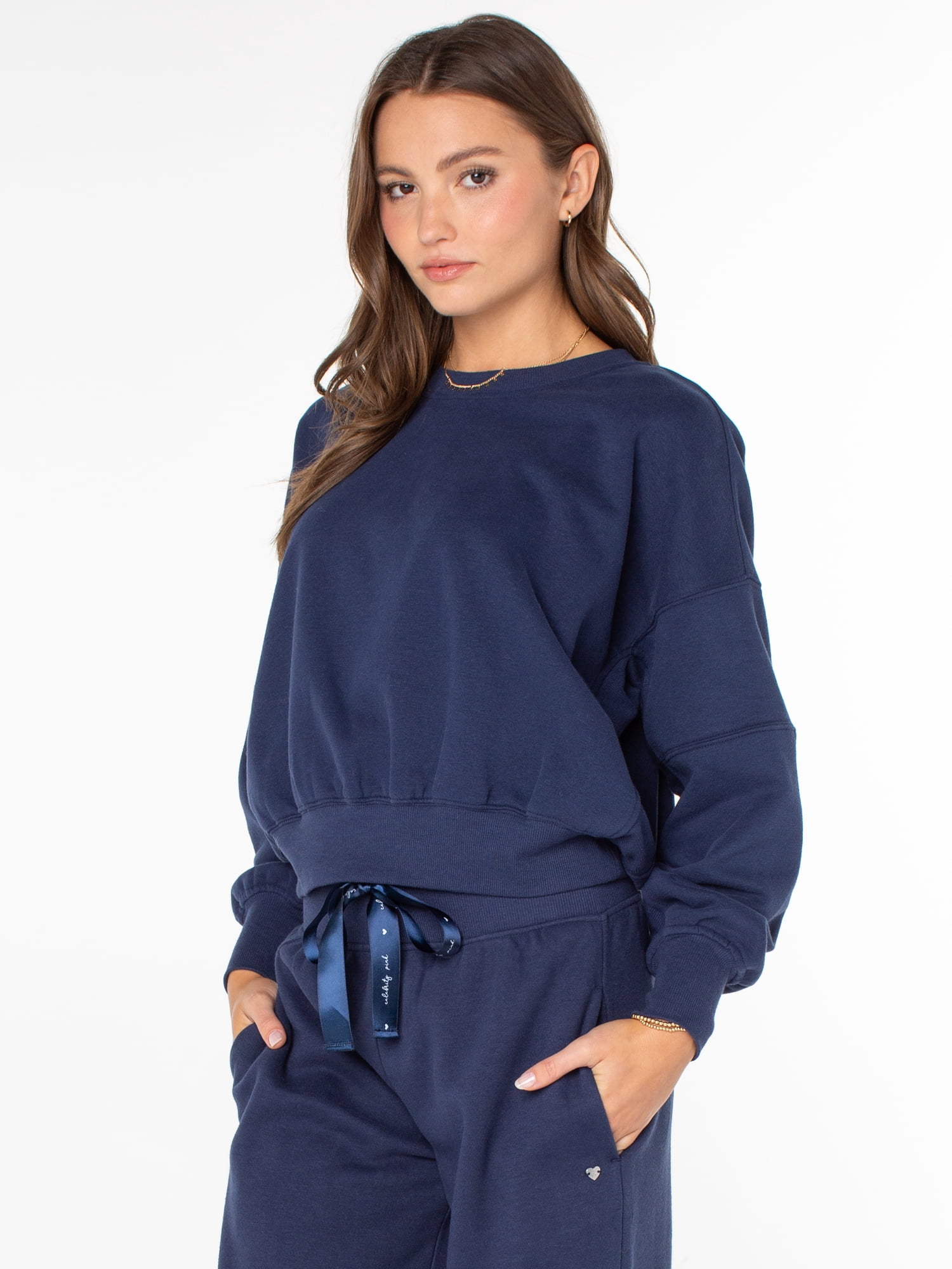 Celebrity Pink Women's and Women's Plus Oversized Boyfriend Sweatshirt, Sizes XS-XXXL