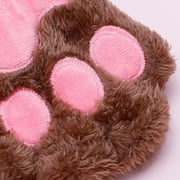 Cute Cat Paw Shaped Fuzzy Plush Gloves, Creative Valentine's Day Gift, 1 Pair, Black