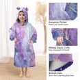 thumbnail image 4 of Wearable Blanket with Sleeves and Pocket Oversized Hooded Sweatshirt 3-14 YR Pink and Blue Marble Texture S, 4 of 7