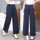 thumbnail image 1 of Nuevos Pantalones de Verano de Cintura Alta y Pierna Ancha para Mujer, Pantalones Caqui de Pierna Recta, Pantalones Sueltos Casuales, Cintura Elástica Trasera, Pantalones para Mujer, 1 of 9