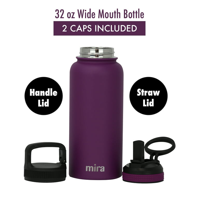 MIRA 32oz Stainless Steel Insulated Water Bottle with Straw Lid, 2