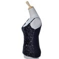 thumbnail image 3 of Womens Shimmer Sequins Club Spaghetti Strap Camisole Vest Tank Tops, 3 of 5