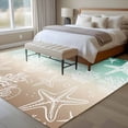 thumbnail image 4 of 5'x7' Area Rugs, Green Ombre Coastal Indoor Outdoor Area Rug for Living Room Bedroom, Sea Nautical Summer Beach Starfish Coral Washable Bathroom Rugs Kitchen Floor Carpet Mats Home Decor Aesthetic, 4 of 8