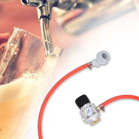 YLSHRF Gas Regulator,CO2 Mini Gas Regulator 5/16in Gas Line Assembly Quick Connector Pressure Gauge, CO2 Gas Regulator
