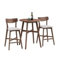 thumbnail image 2 of Kevinplus Wooden Bar Chairs Set of 2, Modern Soft Upholstered Kitchen Island Chairs, Counter Height Stool with Backrest,Wooden Frame Chairs with Footrest for Pub,Living Room,Restaurant,OAK, 2 of 15