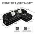 thumbnail image 4 of 106" Modular Sectional Sofa Couch, Holaki 32D High-Resilience Boneless 3-Seater Couch with Throw Pillows, Modern Teddy Fabric Fluffy Contrast-Color Sectional for Living Room, Black, 4 of 12