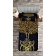 thumbnail image 3 of Ambesonne Tribal Quilted Bedspread Set 2 Pcs, Night Stars Abstract, Twin Size, Dark Blue Yellow, 3 of 3