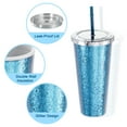 thumbnail image 3 of Acrylic Tumbler with Lid and Straw, 24 Oz Reusable Double Wall Cups, Added Bling Travel Tumblers for Gifts (Blue), 3 of 6