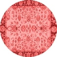 thumbnail image 1 of Ahgly Company Machine Washable Indoor Round Oriental Red Traditional Area Rugs, 5' Round, 1 of 4