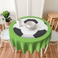 thumbnail image 2 of Soccer Tablecloth Round Table Cloths 60 Inch Wrinkle Resistant Picnic Table Covers Washable Polyester for Holiday Kitchen Party Picnic, 2 of 6