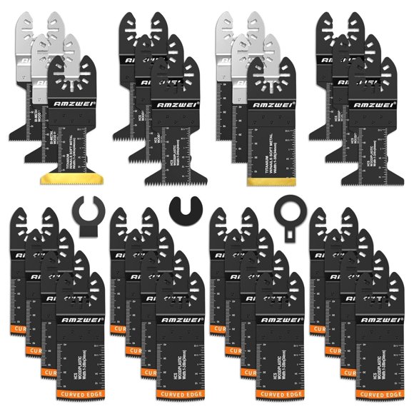 Hojas de sierra oscilantes AMZWEI, 28 unidades, para madera y metal y accesorios
