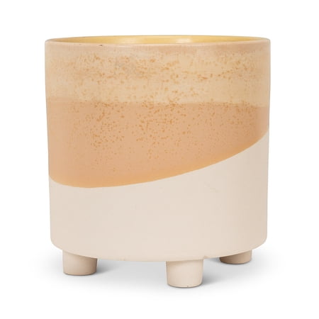 Set of 12 Large Neutral Abstract Planter with Feet