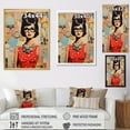 thumbnail image 4 of Designart "Retro Woman Portrait Mid Century Elegance IV" Abstract Canvas Art Print, 4 of 5