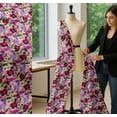 thumbnail image 5 of Soimoi Beige Cotton Voile Fabric Pink & Purple Floral Watercolor Printed Fabric 1 Yard 56 Inch Wide, 5 of 7