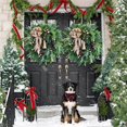 thumbnail image 4 of Couronne de Noël d'Hiver pour Porte d'Entrée Couronnes de Pin Artificielles avec Aiguille en Forme de Pomme de Pin Baies Rouges Fleurs Blanches Décoration Rustique de Ferme pour Fête à la Maison Intérieur Extérieur, 4 of 5