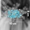 thumbnail image 4 of YooGuoGuo Wedding Pearl Hair Comb Wedding Hair Comb Bridal Hair Accessories Pearl Flower Hair Accessories For Women Girls Wedding Hair Accessories (Silver Vine Blue Flower), 4 of 5