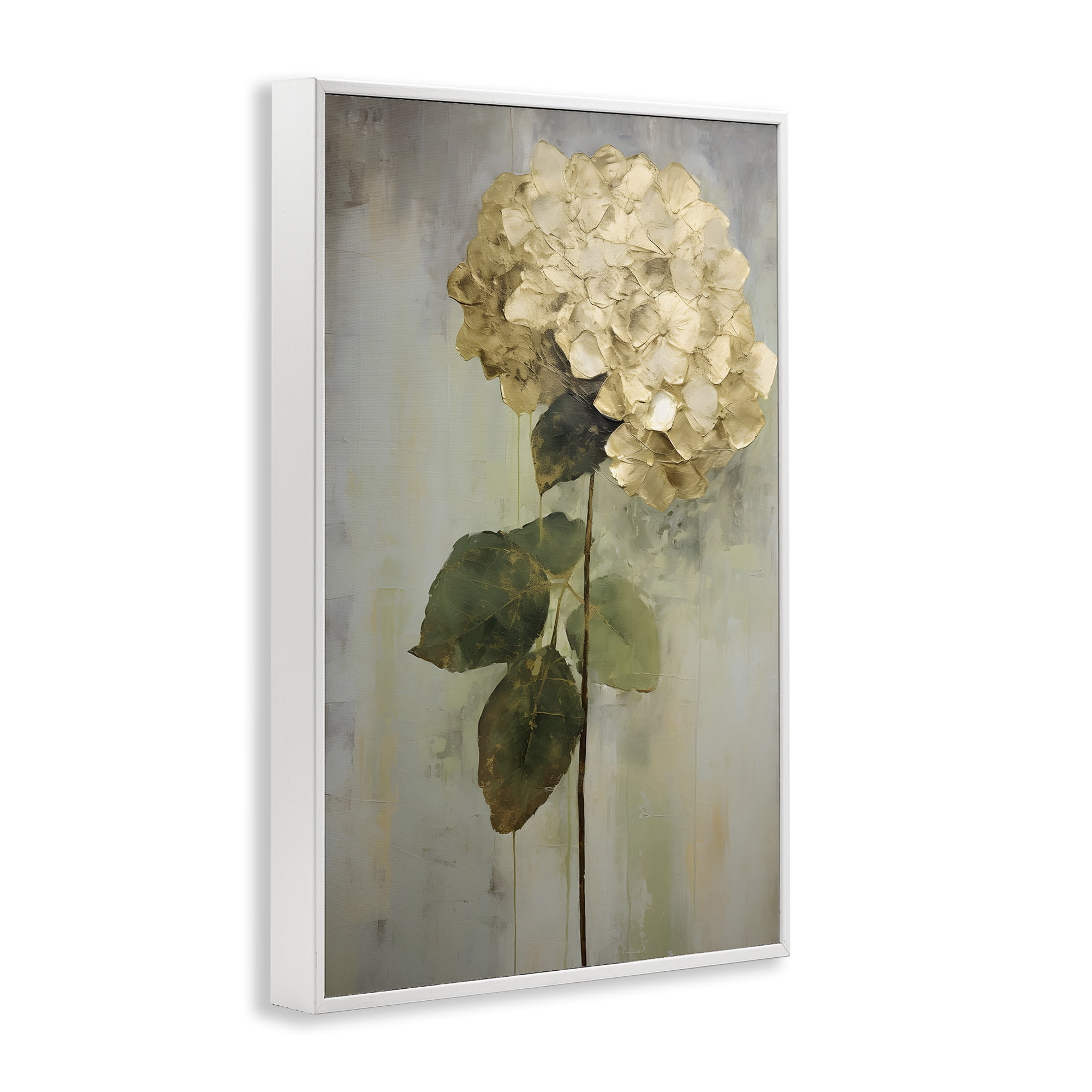 Stupell Industries Single Distressed Hydrangea Botanical & Floral Painting White Framed Art Print Wall Art, 20 x 30