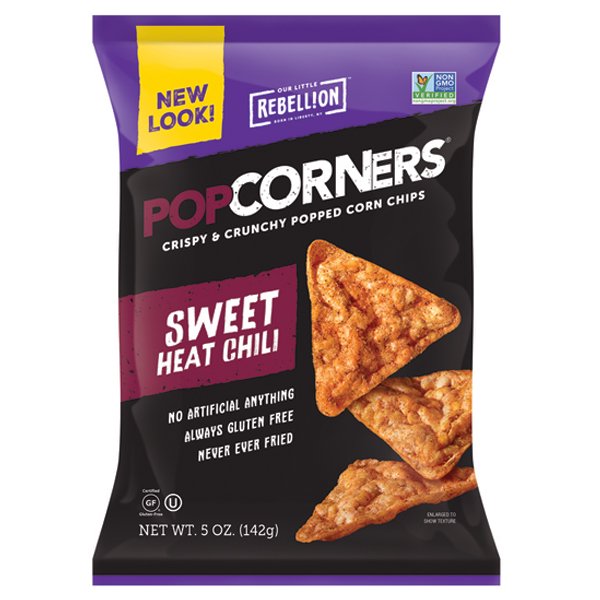 Popcorners Sweet Heat Chili Popped Corn Chips 5 oz Bags Pack of 12