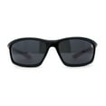 thumbnail image 2 of Mens Lion Shield Emblem 90s Racer Rectangle Wrap Sunglasses Black Red, 2 of 4