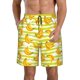 thumbnail image 1 of Balery Bananas On A Striped Traje de Baño Estilo Hawaiano para Hombre, Shorts de Secado Rápido con Bolsillos-Small, 1 of 6