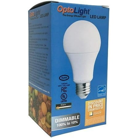 Ceybo OptoLight LED 10W 60W Equivalent 3000K Warm White Light Bulb, E26 Base, 800 Lumens, Dimmable