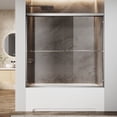 thumbnail image 3 of Sunny Shower Double Sliding Bathtub Door 60 in.W x 57 in.H Brushed Nickel Finish Framed with 1/4 in. Clear Tempered Glass, 3 of 11