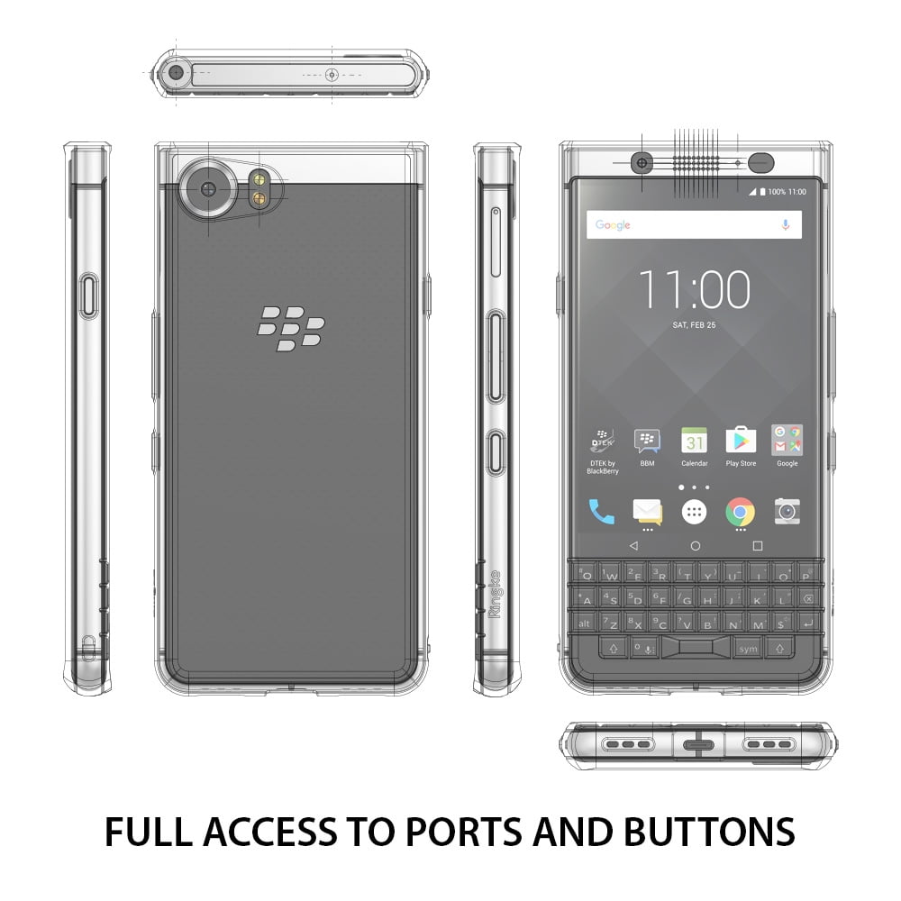 Fusion Case Compatible with BlackBerry Keyone, Transparent PC Back TPU Bumper Drop Protection Phone Cover - Clear - Walmart.com
