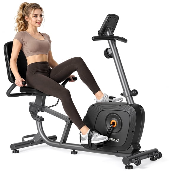 Naipo Recumbent Exercise Bike Stationary Bike 300LBS Weight Capacity Indoor Exercise Bike for Seniors with 16 Levels Magnetic Resistance with LCD Monitor Heart Rate Handle for Home