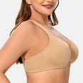 thumbnail image 5 of MELENECA Women's Minimizer Seamless Unlined Comfortable Plus Size Underwire Bra Almond 36DD, 5 of 6